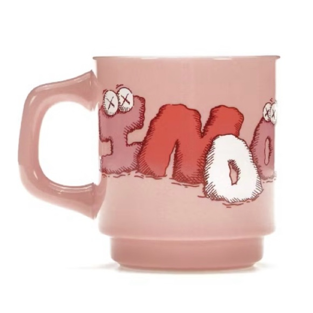 NEW IN BOX 2023 KAWS HOLIDAY INDONESIA PINK/WHITE CERAMIC MUG ASIA EXCLUSIVE